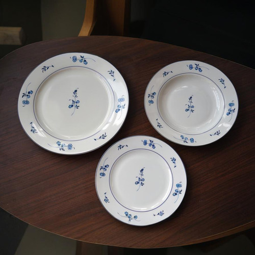 骨瓷釉下彩蓝色花枝西青花餐具