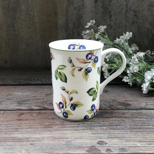 英式复古田园风骨瓷花马克杯