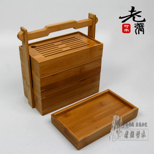 新旅行便携茶具包手提多功能茶盘盒茶具收纳盒提篮茶壶承杯袋茶具