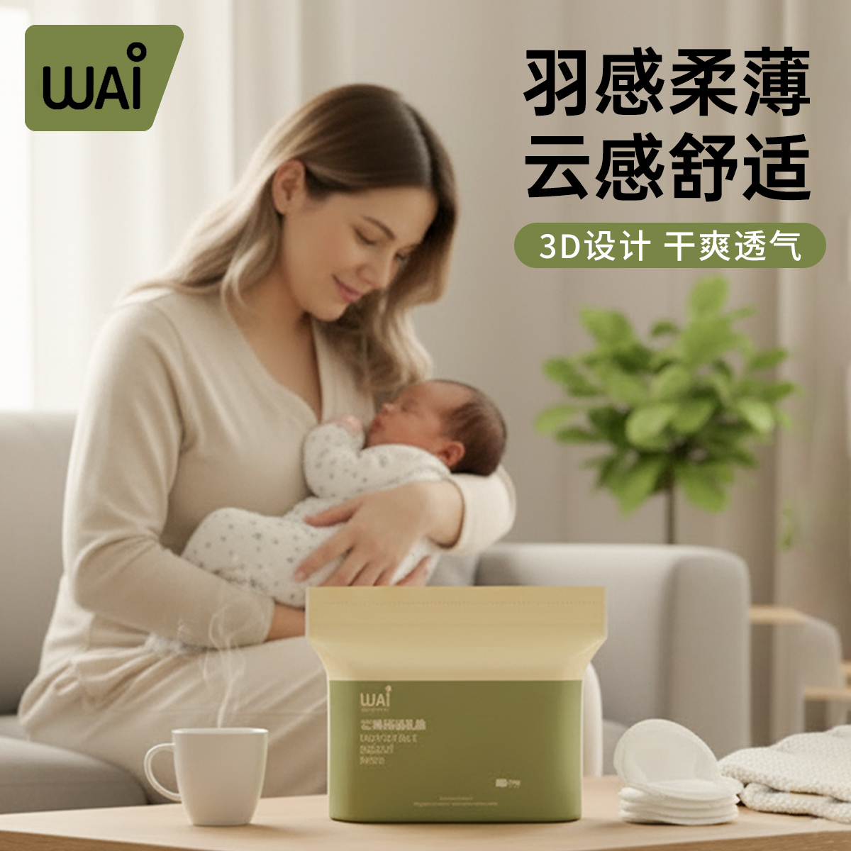 哇爱一次性防溢乳垫超薄透气