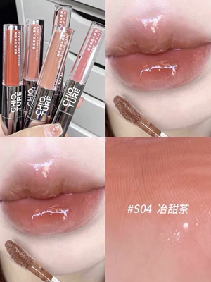 稚优泉双头唇釉哑光镜面水光唇蜜不易掉色S03045唇部彩妆口红气色