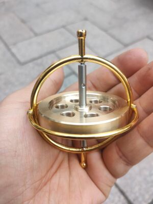 铜飞轮加重金属机械陀螺仪物理力学角动量守实验演示矢量平衡不倒