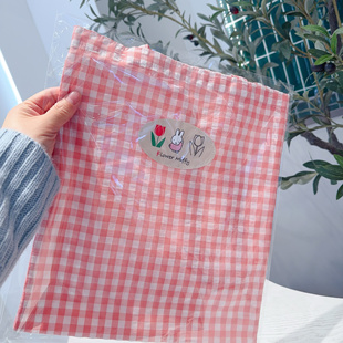米菲兔粉色格子包单肩包学生党简约百搭时尚拉链帆布袋子花园系列