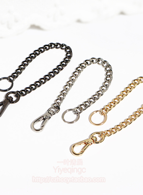 DIY6mm包挂饰链配件挂件金属扣浅金双层圈布偶玩具链条毛球配链