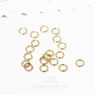 封釉电镀 DIY手工配件，内直径5MM 浅金 小小圈 饰品圈