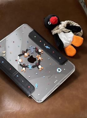 汪三岁原创「企鹅朋友」Y折磁吸拆分iPad平板保护壳亚克力防弯防磕碰Air7/Pro11寸/mini72025新款ipad壳