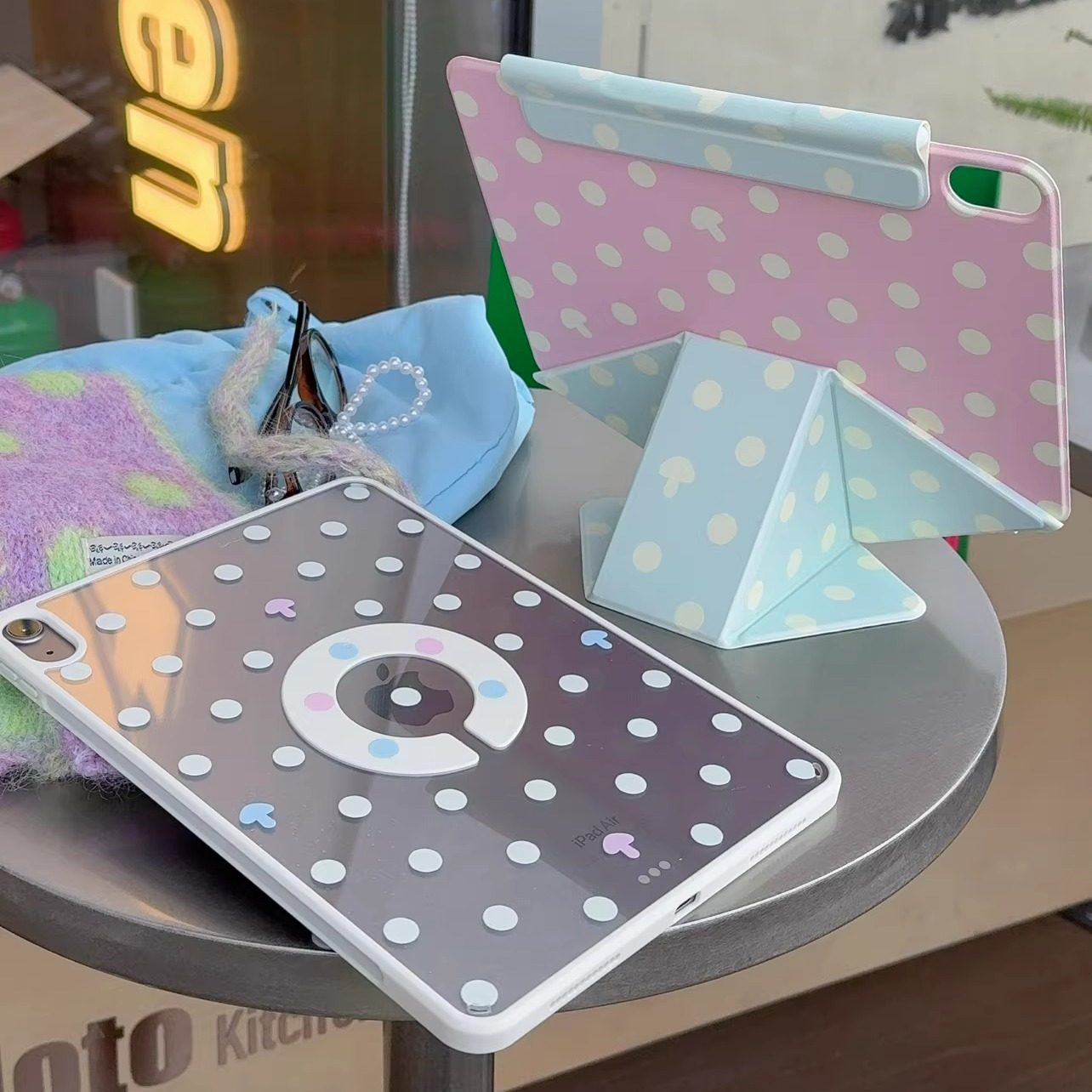汪三岁「波点控」磁吸拆分H折平板壳可拆分笔套2025A16ipad11寸保护壳air7mini7