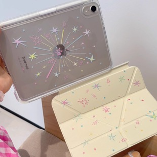 汪三岁原创「炸火花」双面印Y折轨道拆分iPad平板保护壳防弯防磕碰Air7保护套2025新款 air13寸mini7