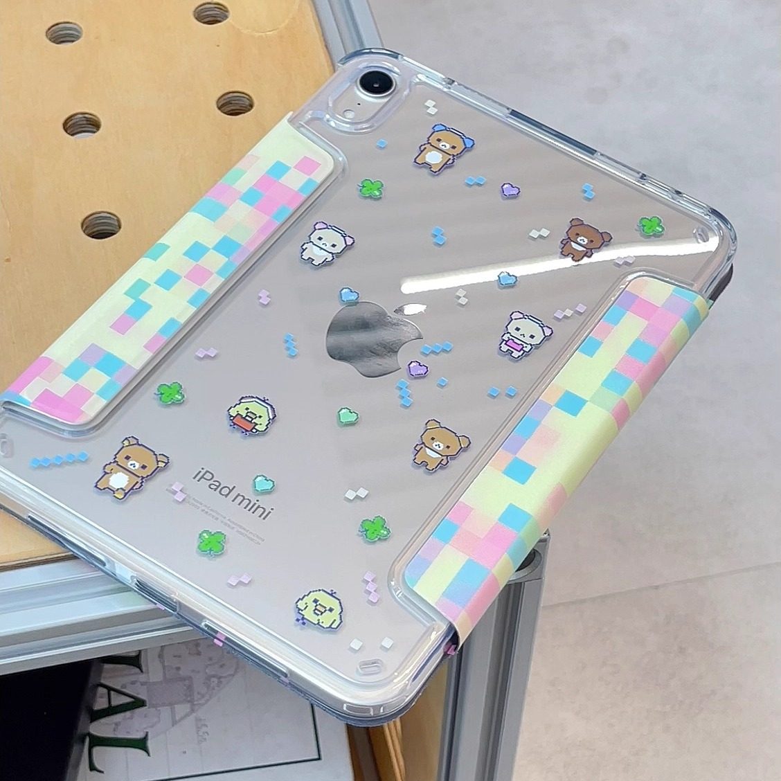 汪三岁「电子kuma」一体搭扣款无笔槽Y折平板壳防弯防磕碰Air6/7ipad11保护套2025新款Pro11寸