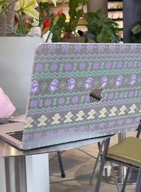 汪三岁「紫色毛衣」满天星原创设计MacBook保护壳苹果笔记本2024款M4pro14寸16寸air13寸M1/M2/M3保护套配件