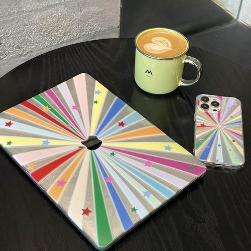 独特设计彩虹射线macbook保护壳