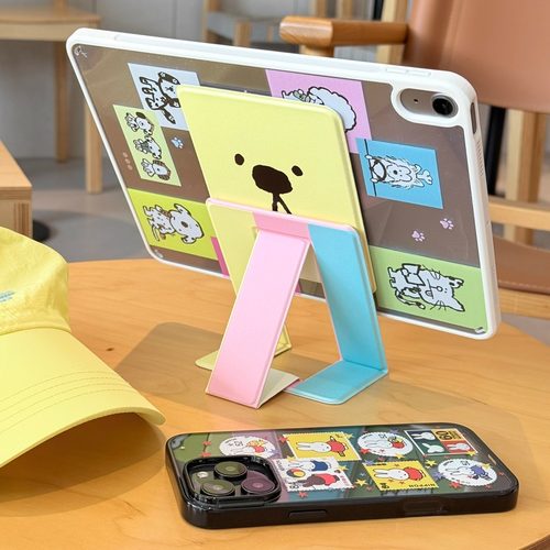 汪三岁「狗狗拼贴」跷跷托左右翻转磁吸支架夹防弯防摔单壳平板壳2025A16ipad11寸保护壳air7pro11修狗可爱