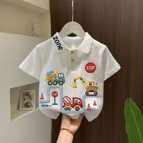 儿童polo衫纯棉宽松卡通休闲短袖