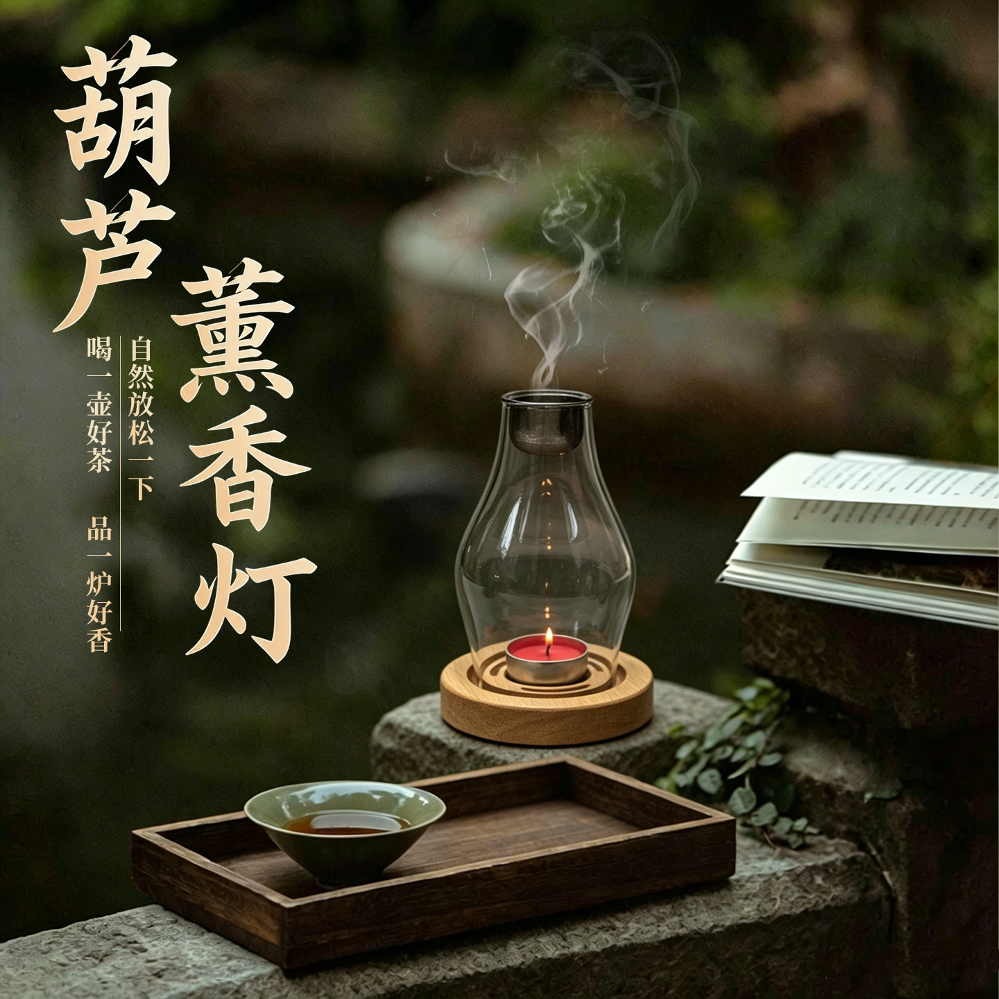 玻璃香薰灯隔火沉香熏香炉悟道静坐打禅打坐檀香蜡烛台罩家用室内