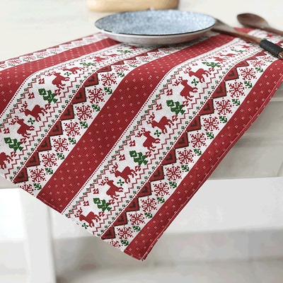 2025年新款日式棉麻餐垫隔热垫桌垫高级感轻奢防烫日料店家用红鹿