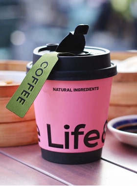 一次性咖啡杯带盖商用热饮奶茶纸杯外带杯子食品级打包杯定制logo