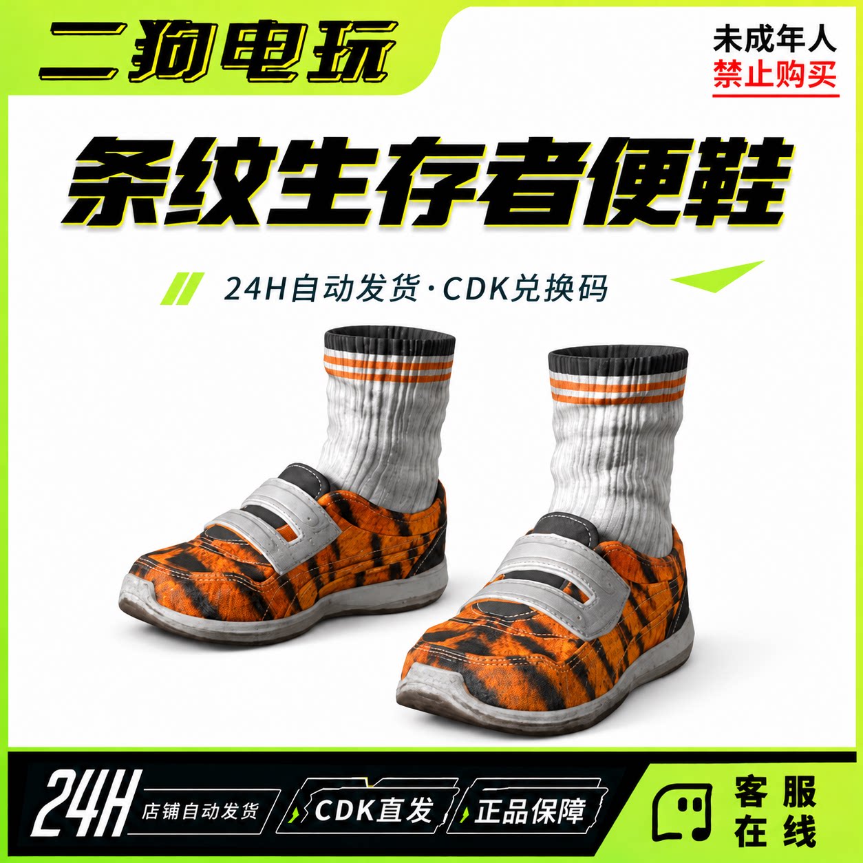 STEAM绝地求生PUBG条纹生存者便鞋皮肤绝地求生CDK兑换码