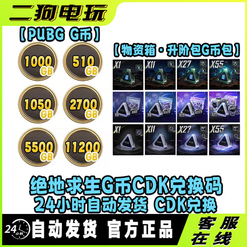 steam绝地求生PUBG竞争者剑星伊芙G币物资箱吃鸡点卷CDK兑换码