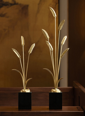大麦丰收麦穗黄铜装饰品摆件客厅玄关电视柜家居乔迁新居开业礼物