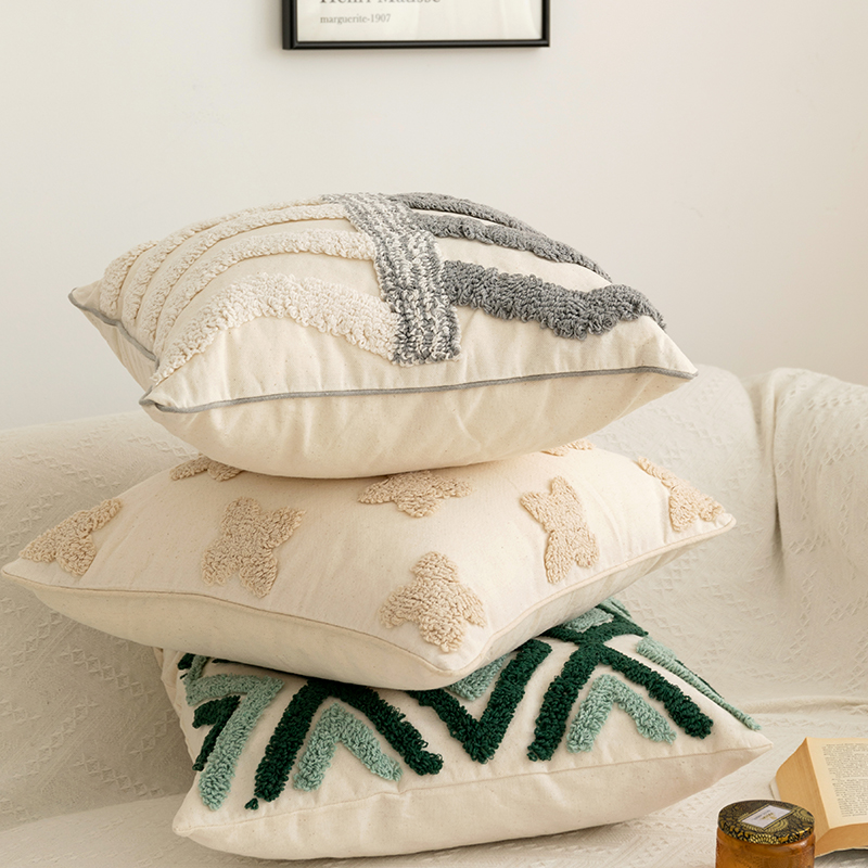 北欧insc风沙发抱枕护腰白色轻奢风网红抱枕套不含芯卧室床头靠垫