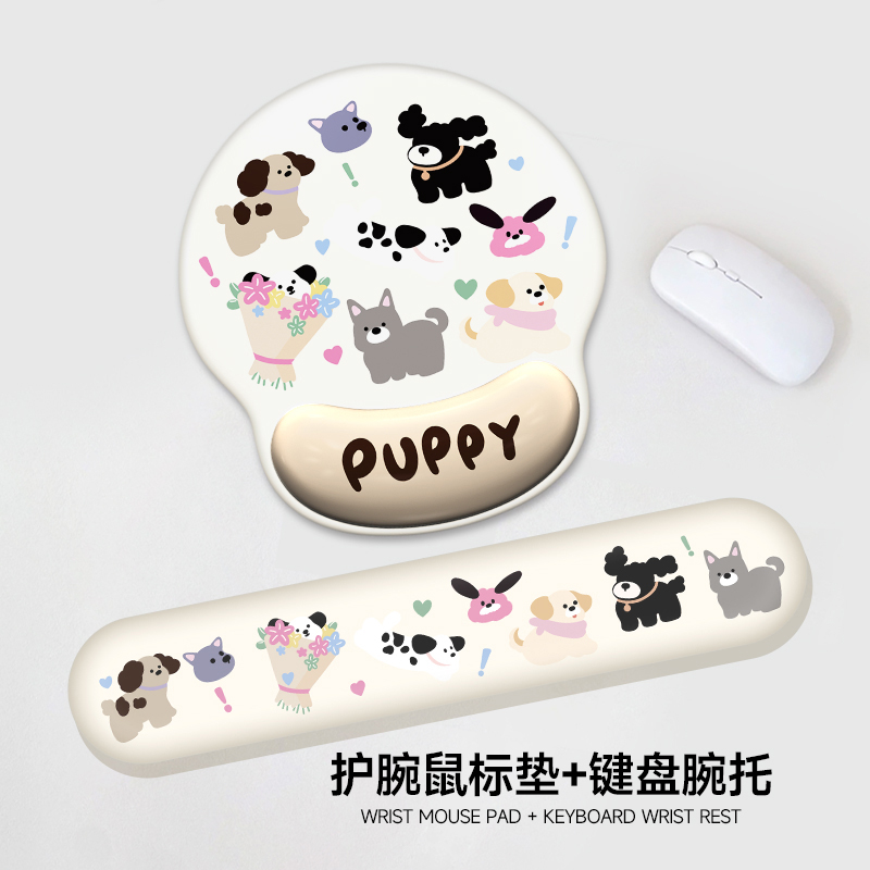 创意卡通鼠标垫护腕防滑键盘手托可爱女生办公动漫高颜值防腱鞘炎