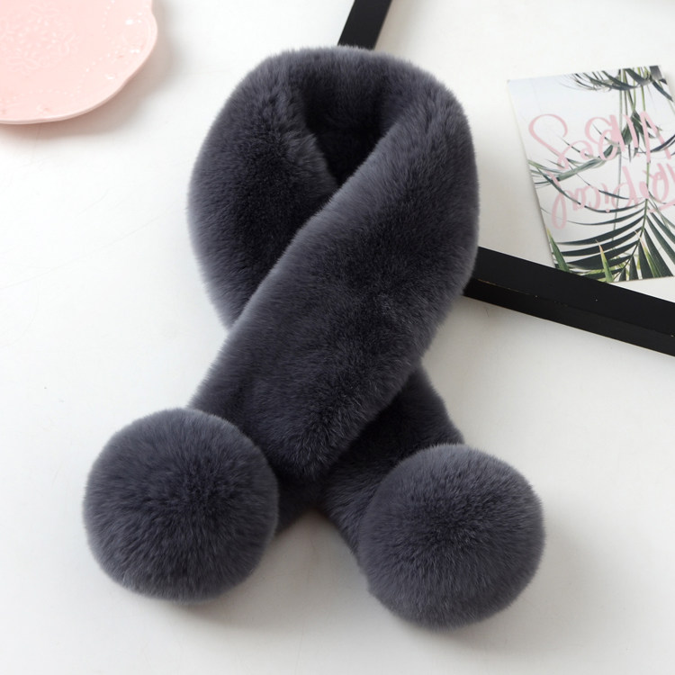 百搭简约保真整皮獭兔毛围巾吸扣围脖时尚女冬季双面皮草加厚披肩