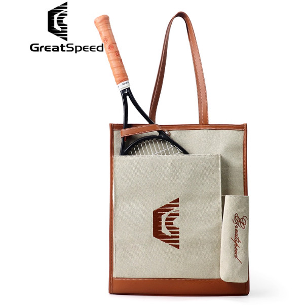 GREATSPEED网球包复古风手提单肩包托特包羽毛球包时尚简约2支装