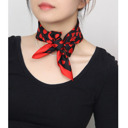 斜纹绸女士几何图案文艺中方巾