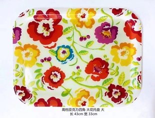 零食盘餐盘托盘三个尺寸可选 韩国进口亚克力花卉托盘水果盘