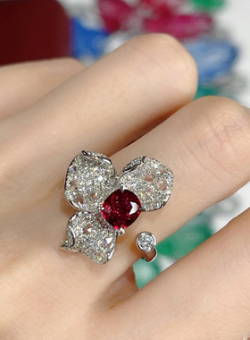 彩宝花朵戒指轻奢ins潮女