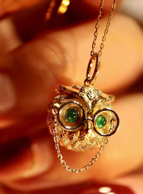 气质高级感动物博士猫头鹰项链女ins欧美锁骨链轻奢气质百搭颈饰