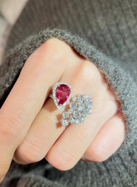 珠光宝气戒指ins锆石女