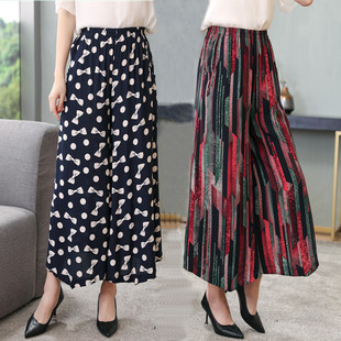 2025春夏新款 阔腿裤 棉绸裙裤 女九分裤 中老年女裤 广场舞蹈甩裤 大码