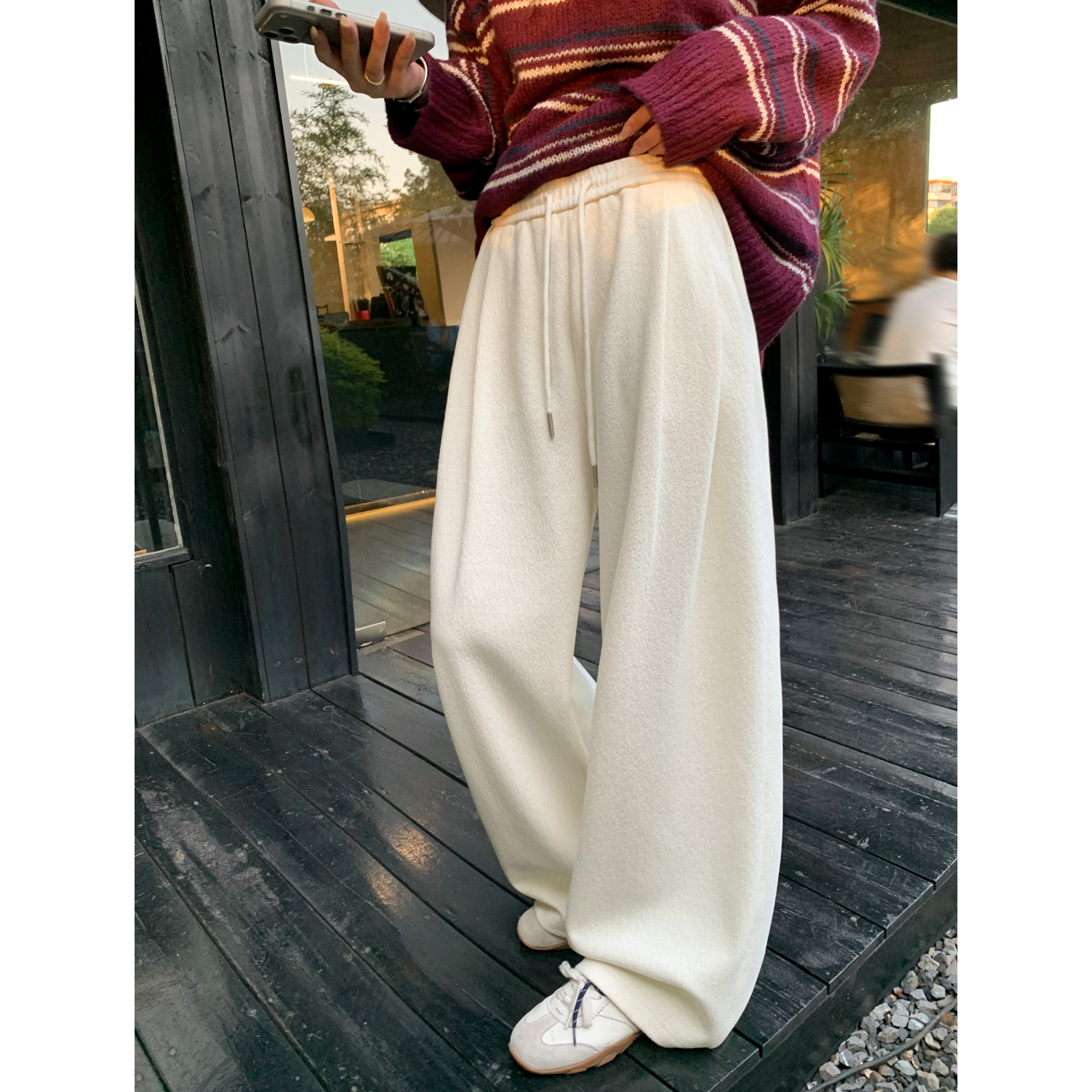 肌理感垂坠显瘦宽松休闲裤