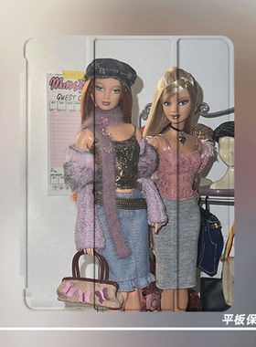 【旋转壳】小众土酷欧美女孩iPad11代2025新款适用于苹果Air7三折防弯壳2024款Pro11寸平板亚克力mini7带笔槽