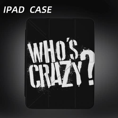 原创艺术街头狂字iPad2025新款11代苹果Air7防弯Y折ipad壳三折第9代平板壳11寸Pro亚克力适用mini7带笔槽