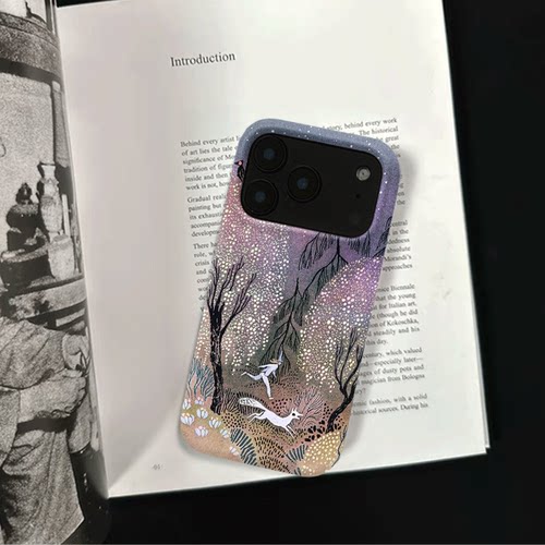 原创氛围感星林夜奔iPhone17pro手机壳磁吸16p软壳亮面14半包壳苹果15promax全包磨砂硬壳适用三星s24S25