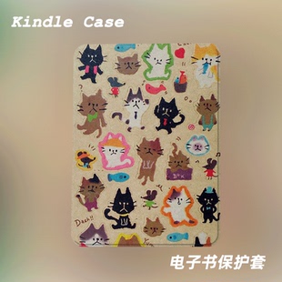 可爱伤心的猫适用kindle7代电子书保护套kpw123软壳958防摔带休眠