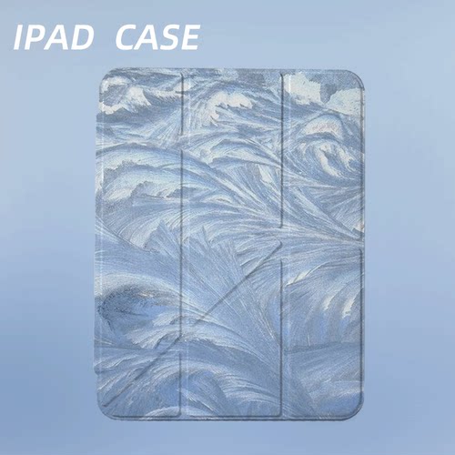 原创氛围感霜花肌理iPad2025新款11代苹果Air7防弯Y折ipad壳三折第9代平板壳11寸Pro亚克力适用mini7带笔槽