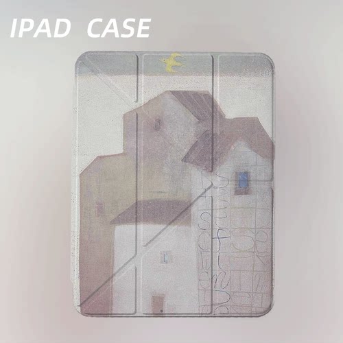 原创氛围感屋上飞燕iPad2025新款11代苹果Air7防弯Y折ipad壳三折第9代平板壳11寸Pro亚克力适用mini7带笔槽