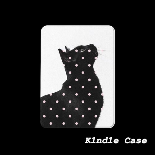 原创粉点黑猫KindlePaperwhite6/5/4/3磁吸保护套658青春版拆分支架壳汉王clear6适用neo3掌阅light4休眠