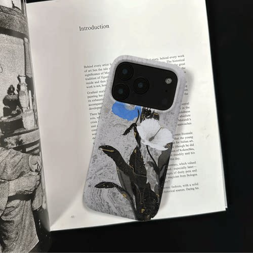 原创艺术电路花iPhone18pro手机壳磁吸17p软壳亮面15半包壳苹果14promax全包磨砂硬壳适用三星s24S25