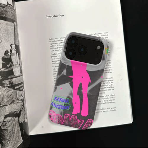 原创y2k霓虹粉影iPhone17pro手机壳磁吸16p软壳亮面14半包壳苹果15promax全包磨砂硬壳适用三星s24S25