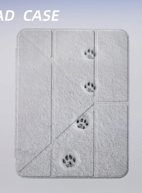 原创小众可爱雪地猫爪iPad2025新款11代苹果Air7防弯Y折ipad壳三折第9代平板壳11寸Pro亚克力适用mini7带笔槽