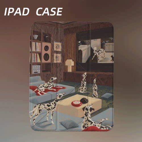 原创复古复古斑点iPad2025新款11代苹果Air7防弯Y折ipad壳三折第9代平板壳11寸Pro亚克力适用mini7带笔槽