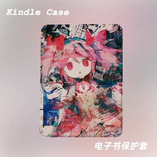 二次元涂鸦适用kindle7代电子书保护套kpw123软壳958防摔带休眠