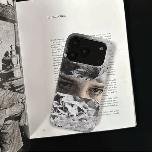 原创艺术花中双眼iPhone17pro手机壳磁吸16p软壳亮面14半包壳苹果15promax全包磨砂硬壳适用三星s24S25