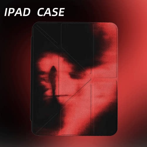 原创氛围感黑掌红影iPad2025新款11代苹果Air7防弯Y折ipad壳三折第9代平板壳11寸Pro亚克力适用mini7带笔槽