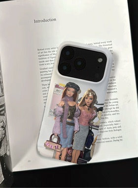 原创小众土酷欧美女孩iPhone17pro手机壳16p软壳15亮面13半包壳苹果14promax全包磨砂硬壳适用于三星s24S23