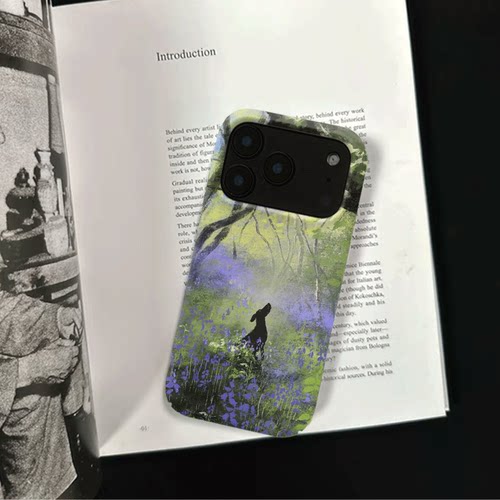 原创艺术林犬望雀iPhone17pro手机壳磁吸16p软壳亮面14半包壳苹果15promax全包磨砂硬壳适用三星s24S25